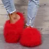 Slippers Woman Ostrich Fur Women Shoes Flat Slipper Womens Flip Flops Brand Ladies Sandals Female Flipflop Luxury Sandal 221208