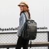 Rucksack Damen Leder Modisch Plaid Travel Pack Mini Laptop Vintage Schaffell Koreanisch Herren Klein Schwarz