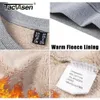 Men's Hoodies Sweatshirts TACVASEN Winter Thicken Fleece Crewneck Sweatshirt Mens Warm Sherpa Lined Heavy Pullover Basic Tops Shirts No Hood Hoodie 221208