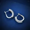 Boucles d'Oreilles Diamant 925 Argent Plaqué Or 18K BLANC 6A Cubic Zirconia Studs Boucles d'Oreilles Bijoux Cadeaux Pour Elle