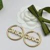 Large hoop earrings brand designer classic 18K gold-plated brass material letter earrings pendant earring ladies fashion simple jewelry with box