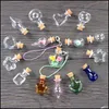Garrafas de armazenamento Jars mini garrafas de vidro de desejos de desenho de cora￧￣o quadrado de molhos de corti￧a pequenos pingentes de garrafa de garrafa de garrafa Dh0vq
