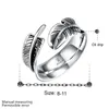 Cluster Ringe Mode Vintage Ring Feder Einfacher Trend 316 Stahl Damen Schmuck Zubehör