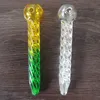 5,5 tum Pyrex Spiral Glass Oil Burner Pipe Tjock Glass Hookah Rökning Tillbehör KLAR Teststrån för vatten Bong Nagelspetsar