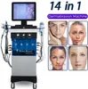 Puissant 14 en 1 Diamond dermabrasion nettoyage en profondeur aqua peel anti-âge Oxygen Jet water Peeling Bio currence Rajeunissement de la peau machine de soins de la peau avec FDA