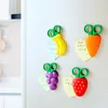 Barns rostfritt st￥l sax Handverktyg Creative Fruit Magnetic Sticker Cartoon Scissors