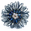 Brooches Wuli&baby Handmade String Crystal Flower For Women Lady 3-color Party Office Brooch Pin Gifts