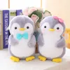 Fam￭lia fofa de pinguim de pinguim que segura comida casal casal pinguins Fuzzy Little Plushie para crian￧as Presente