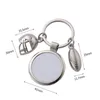 Moda Sublimação em branco Designer Diy Keychains Baseball Football Rugby Soccer Keychains Carteira Bola casca Casal Chave de jóias de anel para mulher Presente de homem amigo