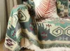 Tappeti ESSIE HOME Coperta per divano Tappeto Kilim verde per soggiorno Tappeto per camera da letto Motivo etnico turco Copriletto Arazzo