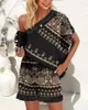 Tute da donna Tribal Print Tassel Trim Top monospalla Shorts Set 2022 Summer Two Piece Sets Abiti da donna Casual