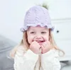 Nouveau design bébé chaud bonnets chapeau fantaisie filles fleur de Lotus casquette polaire doublé hiver tricot laine chapeaux enfant en bas âge ski neige bonnet mignon bébé fille faveur photographie casquette prop