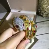 Pulseira de cobra com punho de ouro de marca famosa exagerada zircônia cúbica com olhos vermelhos ouro três camadas elásticas pulseira de joias de cabeça de animal