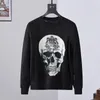 suéteres de grife masculino Cristal Skull malha de malha de capuz de manga longa Camisinho de manga longa Vintage Jumper Border