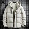 Мужские куртки Mens Parka Cave Solid Color теплый куртка с капюшоном зима Parkas Мужчины мода Harajuku Outwear Мужская повседневная куртка уличная одежда 221205