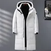 Men's Down Parkas Fashion Winter Jackets Men Hooded Thicken Warm White Duck Coats Black/White Puffer Jacket High Quality Overcoat 221208