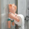 Toilet Paper Holders PVC Pig Style Punch Free Hand Tissue Box Household Towel Reel Spool Device Bathroom Accessory 221207