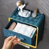 Toilettenpapierhalter, doppelschichtiger Papierhandtuchspender, automatischer, abgedeckter Toilettenhalter mit Aufbewahrung ohne Bohren, Taschentuchbox für Badezimmer, 221207