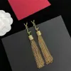 Boucles d'oreilles à la mode Designer Charm Letters Simple Tassel Earing Elegant for Man Womens Classic 2 Color