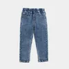 Broek kinderen jongens winter dikke denim broek baby casual goede veet warme jeans 1 5 jaar l221207