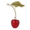 Brooches Fashion Drip Oil Yellow Cherry Fruit Brooch 2-color For Women Alloy Fruits Casual Weddings Pins Gifts