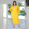 Plus size jurken elegante jurk voor mollige vrouwen geribbeld feest 2022 herfst casual gewaad vrouwelijke luxe designer jurk mode -outfit