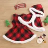 Girls Dresses Ma Baby 27Y Christmas Kids Red Dress Princess Ruffle Aline Fur Hooded Cloak Outfits Xmas Costumes D01 221208