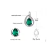 Dangle Chandelier JewelryPalace Green Simulé Nano Emerald 925 Sterling Silver Hoop Clip Boucles d'oreilles pour les femmes Déclaration Poire coupe Gemstone Bijoux 221208