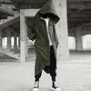 Men's Hoodies Sweatshirts Zipper Long Hooded Solid Color Personality Dark Style Full Body Winter Warm Male Hip Hop Jacket Plus Size 5xl 221208