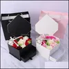 Fleurs décoratives Couronnes Artificielle Rose Fleurs Faux Mariage Anniversaire En Forme De Coeur Cadeau Anniversaire Rose Boîte Noire Fleur 1250 Dham9