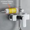 Ensemble d'accessoires de bain vitamine C douche filtre cartouche enlèvement chlore adoucir l'eau citron Lanvender tête pour salle de bain 221207