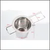 Coffee Tea Tools Reusable Stainless Steel Tea Strainer Infuser Filter Basket Folding For Teapot Cca9198 541 S2 Drop Delivery Home Dhb3M