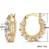 Hoop Earrings Luxury Zircon Fashion Jewelry For Women Girlfriend 2022 Trendy Korean Wedding Accessories Party Gift Wholesale