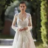 Vestido De Novia 2022 A-Line Cloak Wedding Dress Luxurious 3D Lace Applique V-neck Regular Spaghetti Bride Dress