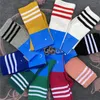 Chaussettes tubulaires à trois feuilles couleur bonbon, chaussettes hautes pour hommes et femmes, chaussettes de sport en coton couleur bonbon, printemps et automne