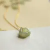 Чокеерс натуральный Hetian Jade Plosm Blosm Blossom Cool Collece 925 Стерлинговое серебряное серебристое серебро.