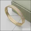 Bangle Mode Hoge Kwaliteit Bangle Klavertje Vier 3 Kleuren Armbanden Armband 18K Goud Voor Vrouwen Meisjes Valentines Jewelryai Drop D Otcy6