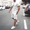 Tracksuits masculinos ta para tracksuit 2 peça conjunto verão sólido esporte havaiano terno manga curta camiseta e shorts casual moda homem roupas 221208