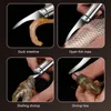 Stainless Steel Multifunctional Fast Shrimp Peeler Fish Knife Scale Removers Shrimp Line Cutting /Scraping /Digging Gadgets Kitchen Seafood Tool