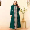Casual Dresses 2022 Oversize Maxi Women Elegant Large Green Long Sleeve Muslim Party Evening Wedding Festival Clothing L- 4XL