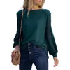 Camicette da donna Camicette Camicetta da donna Manicotto a lanterna Pullover Camicia da donna a maniche lunghe con volant