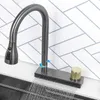 Évier à cascade en acier inoxydable 304 noir Undermount Single Bowl avec robinet pour la rénovation de la cuisine