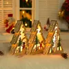 Décorations de Noël Forme d'arbre Couleur en bois Lumineux Petite maison Étoile à cinq branches Ornements