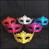 Parti Maskeleri Moda Maskeleri Masquerade Mardi Gras Props Kadınlar Bling Style Swinkle Star Glitter Sequins Yarım Yüz Maskesi Birçok Renk Dh4dy