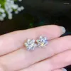 Stud Earrings KJJEAXCMY Fine Boutique 925 Silver Jewelry Natural Gem Mosang Diamond Girls Miss Women Support Re-examination.