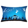 Pillow Case Happy Year Home Decor Cushion Cover Christmas Decoration Rectangular Pillowcase Sofa Waist