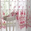 Curtain 200cmx100cm Peony Sheer Tulle Window Treatment Voile Drape Valance 1 Panel Fabric Perspective Home Decors