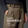 Cal￧a masculina primavera outono chinos casual fino b￡sico straight fit work trousherswear moda moda inferior tend￪ncias khaki 221207