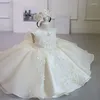 Fille Robes De Noël Baptême Blanc Rose Robe Perles 1er Anniversaire Bébé Élégante Princesse Fête Baptême Bambin Vestidos