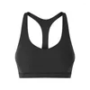 Traje de yoga Sexy con cuello en V Entrenamiento Deportes Bras Naked Feel Racerback Bra Acolchado Push Up Brassiere Deporte Mujeres Fitness Top Activewear